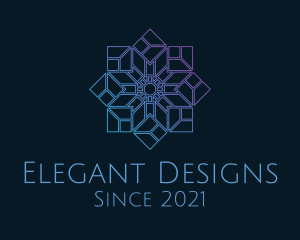 Gradient Ornate Snowflake logo design