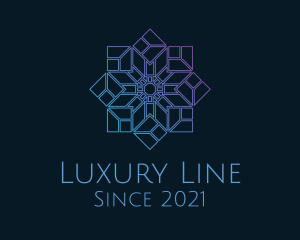 Gradient Ornate Snowflake logo design