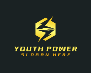 Thunderbolt Lightning Power logo design