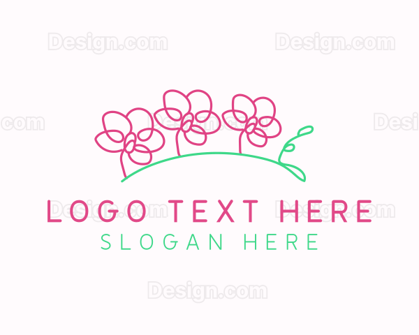 Simple Flower Line Art Logo