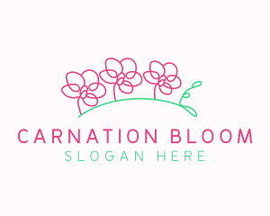 Simple Flower Line Art logo design