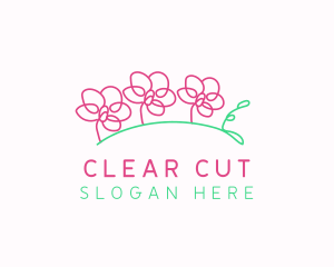 Simple Flower Line Art logo design