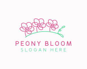 Simple Flower Line Art logo design