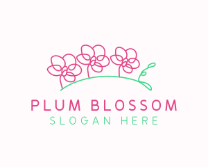 Simple Flower Line Art logo design