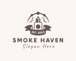 Vape Smoke Cloud Banner logo design