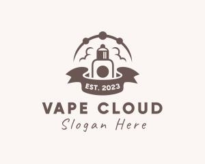 Vape Smoke Cloud Banner logo design