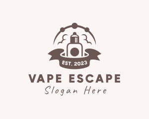 Vape Smoke Cloud Banner logo design