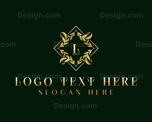 Elegant Wreath Ornament Logo