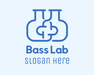 Blue Flask Cross logo design