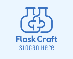 Blue Flask Cross logo design