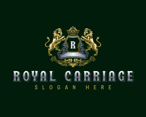 Royal Crown Shield Lion logo design