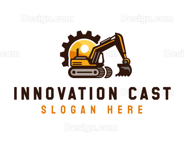 Construction Excavation Gear Logo