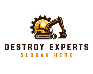 Construction Excavation Gear logo design