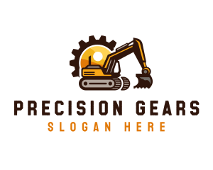 Construction Excavation Gear logo design