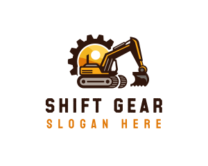 Construction Excavation Gear logo design