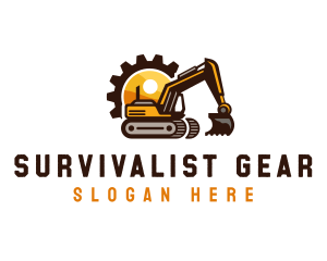 Construction Excavation Gear logo design