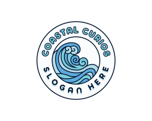 Coastal Ocean Waves logo design