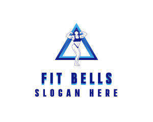 Muscular Woman Fitness logo design