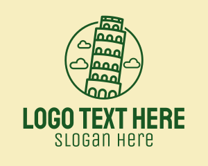 Leaning Tower Italy logo design