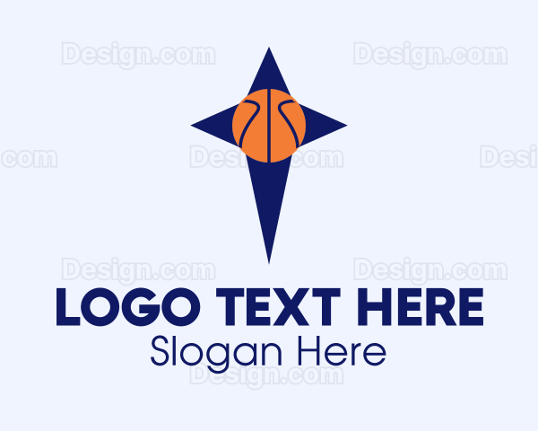 Blue Basketball Star Logo