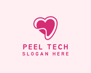 Pink Heart Sticker  logo design