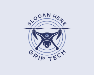 Quadcopter Drone Surveillance logo design