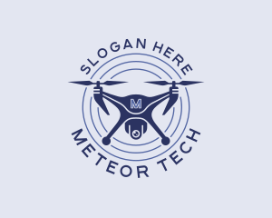 Quadcopter Drone Surveillance logo design