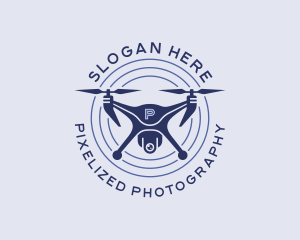 Quadcopter Drone Surveillance logo design