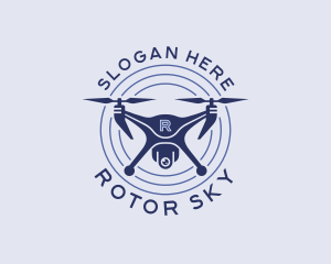 Quadcopter Drone Surveillance logo design