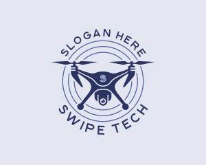 Quadcopter Drone Surveillance logo design