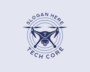 Quadcopter Drone Surveillance logo design