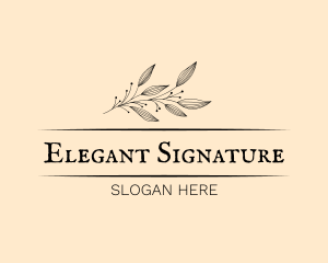 Elegant Feminine Beauty Leaves logo design