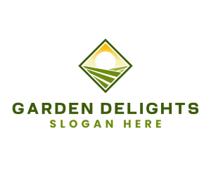 Landscaping Grass Field logo design