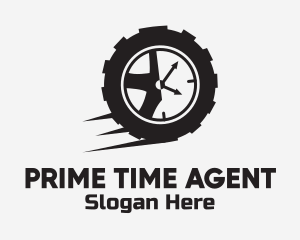 Tire Vulcanizing Clock logo design