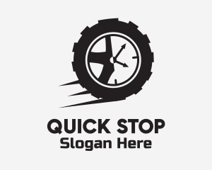 Tire Vulcanizing Clock logo design