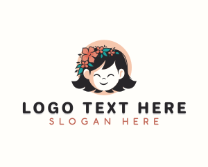 Floral Preschool Girl Logo