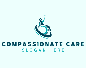 Healthcare Wheelchair Care logo design