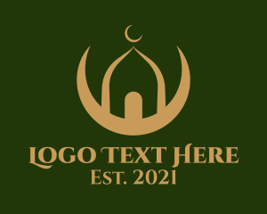 Gold Mosque Religious logo