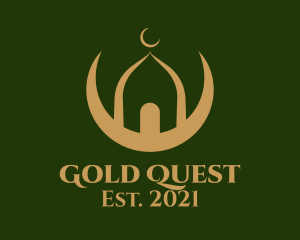 Gold Mosque Religious logo design