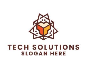 Geometric Tech Startup logo design