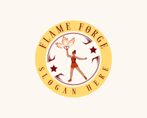 Female Fire Dancer logo design