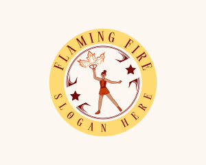 Female Fire Dancer logo design