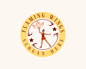 Female Fire Dancer logo design