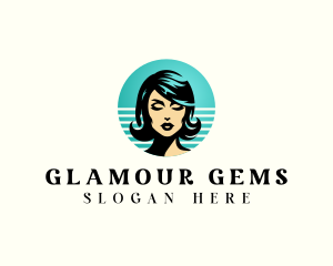 Pinup Retro Woman logo design