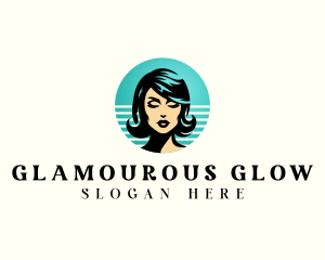 Pinup Retro Woman logo design