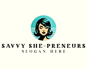 Pinup Retro Woman logo design