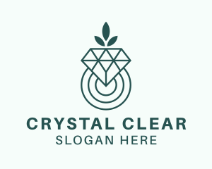 Leaf Diamond Jewel logo design