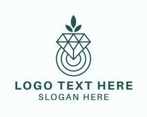 Engagement - Leaf Diamond Jewel logo design