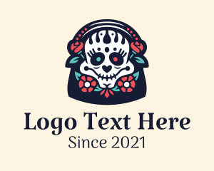 Floral Mexican Skull logo