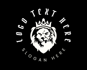 Fierce Lion King Monotone logo